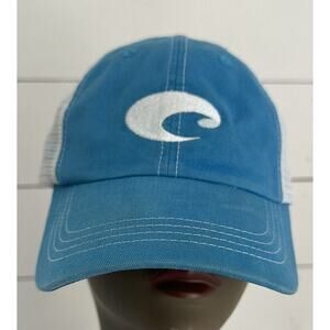 COSTA Del Mar Blue White Mesh Trucker Cap Hat Adjustable OSFM